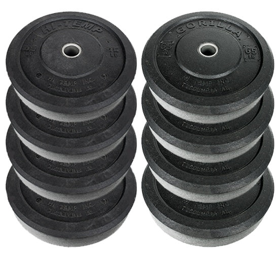 550lbs Hi Temp Rubber Bumper Plate Set - ACFT 1 Lane