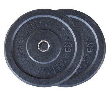 WRI-WC-USA-25 25lb BLACK Crumb Rubber Bumper Plate - pair